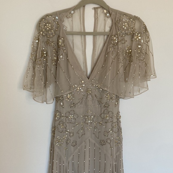 ASOS Design Drape Back Maxi Dress with Delicate Floral Embellishment - Picture 5 of 11